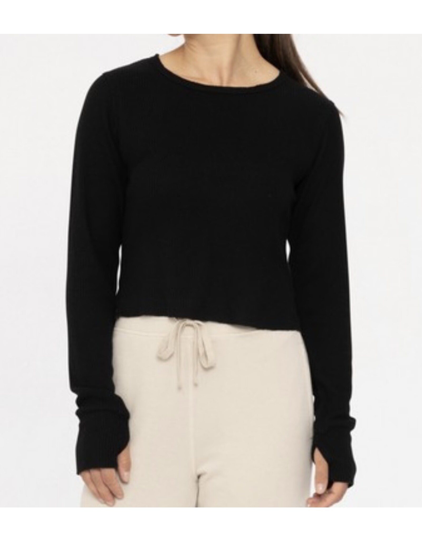 mono b ribbed long slv thumb hole
