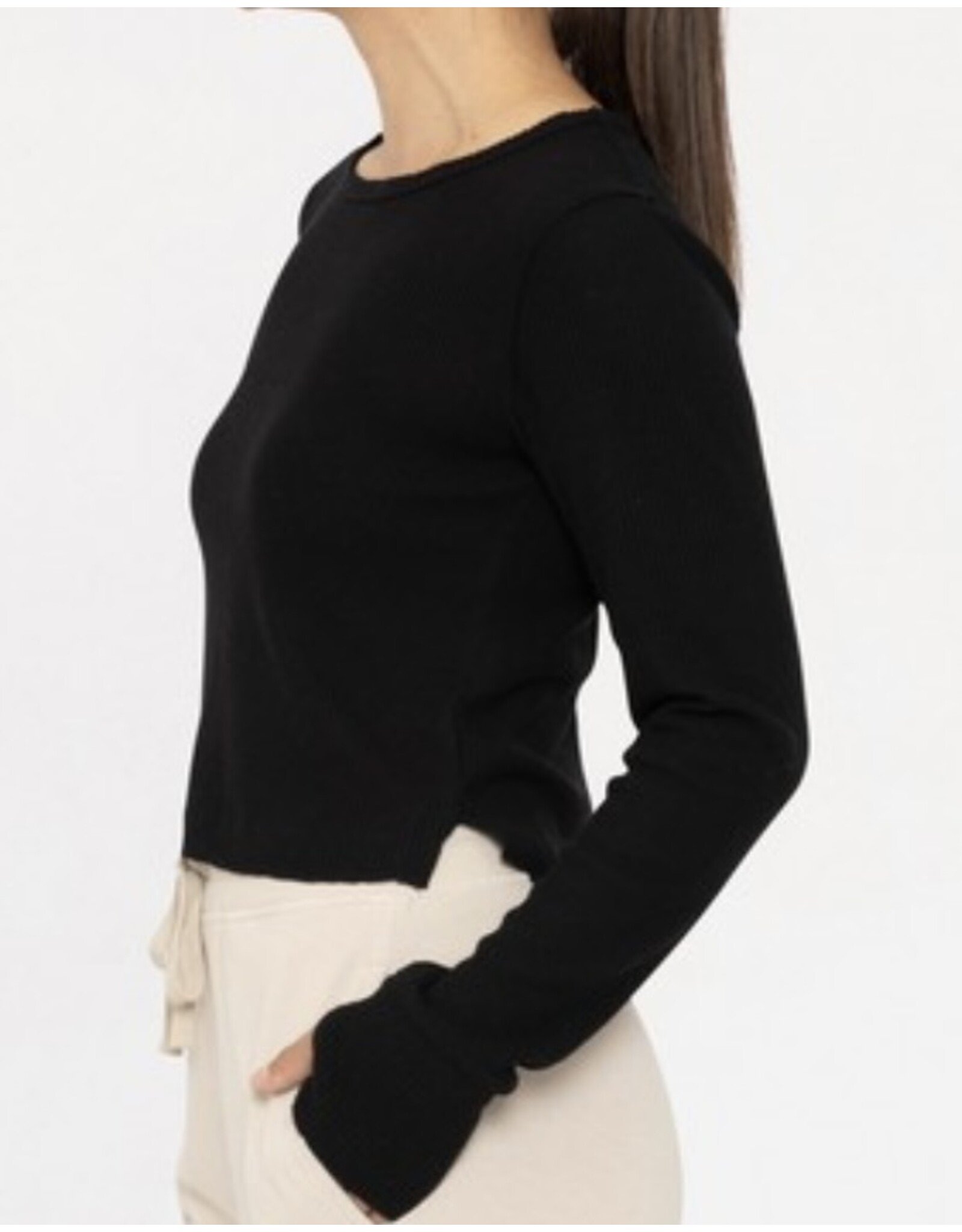 mono b ribbed long slv thumb hole