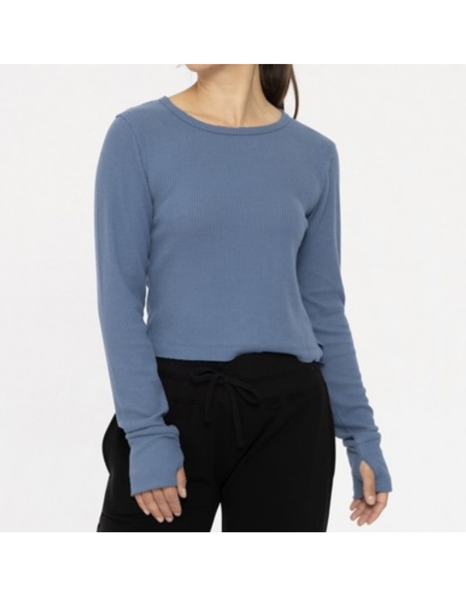mono b ribbed long slv thumb hole