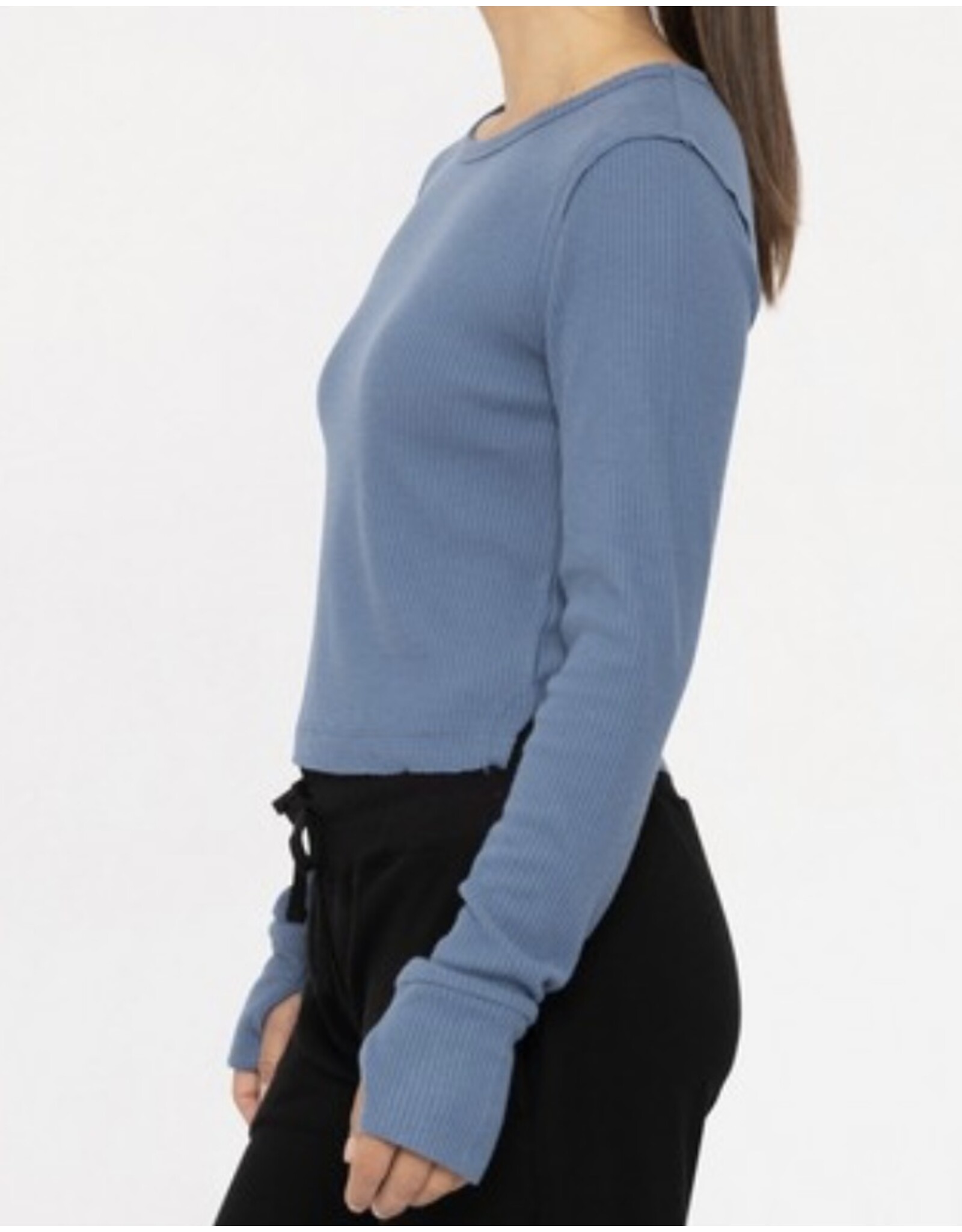 mono b ribbed long slv thumb hole