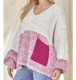 Magenta pocket sweater