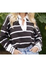 LATA Espresso stripe pullover