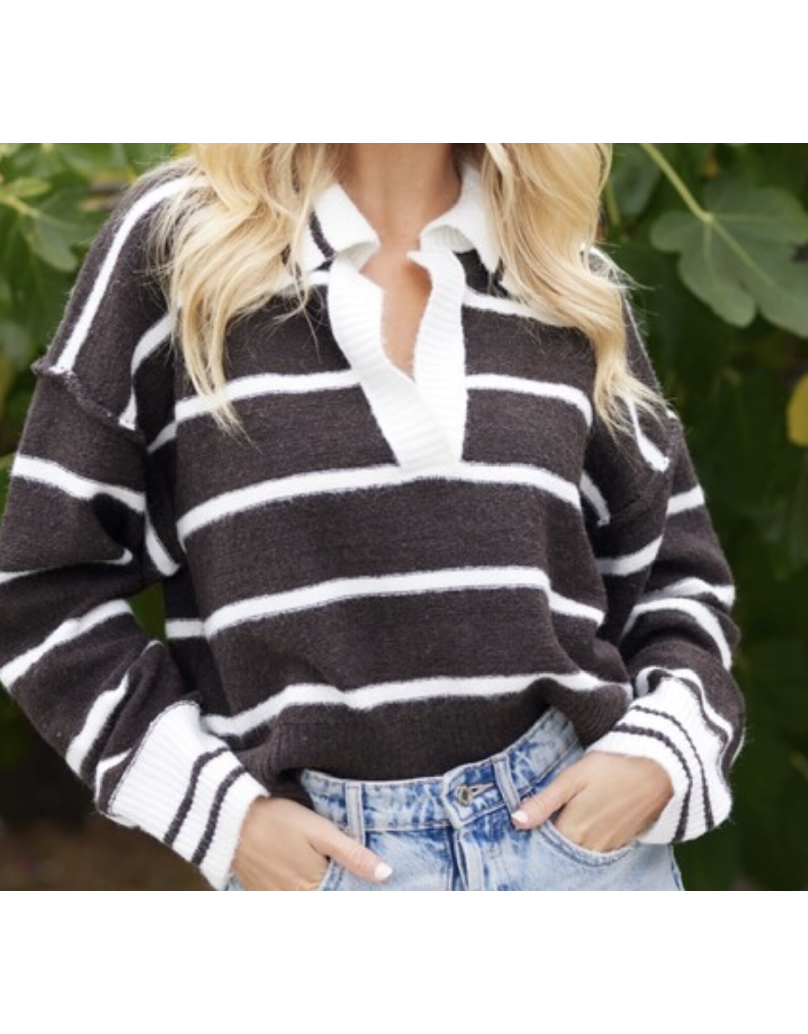 LATA Espresso stripe pullover