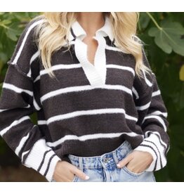 LATA Espresso stripe pullover