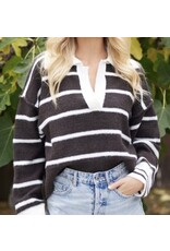 LATA Espresso stripe pullover