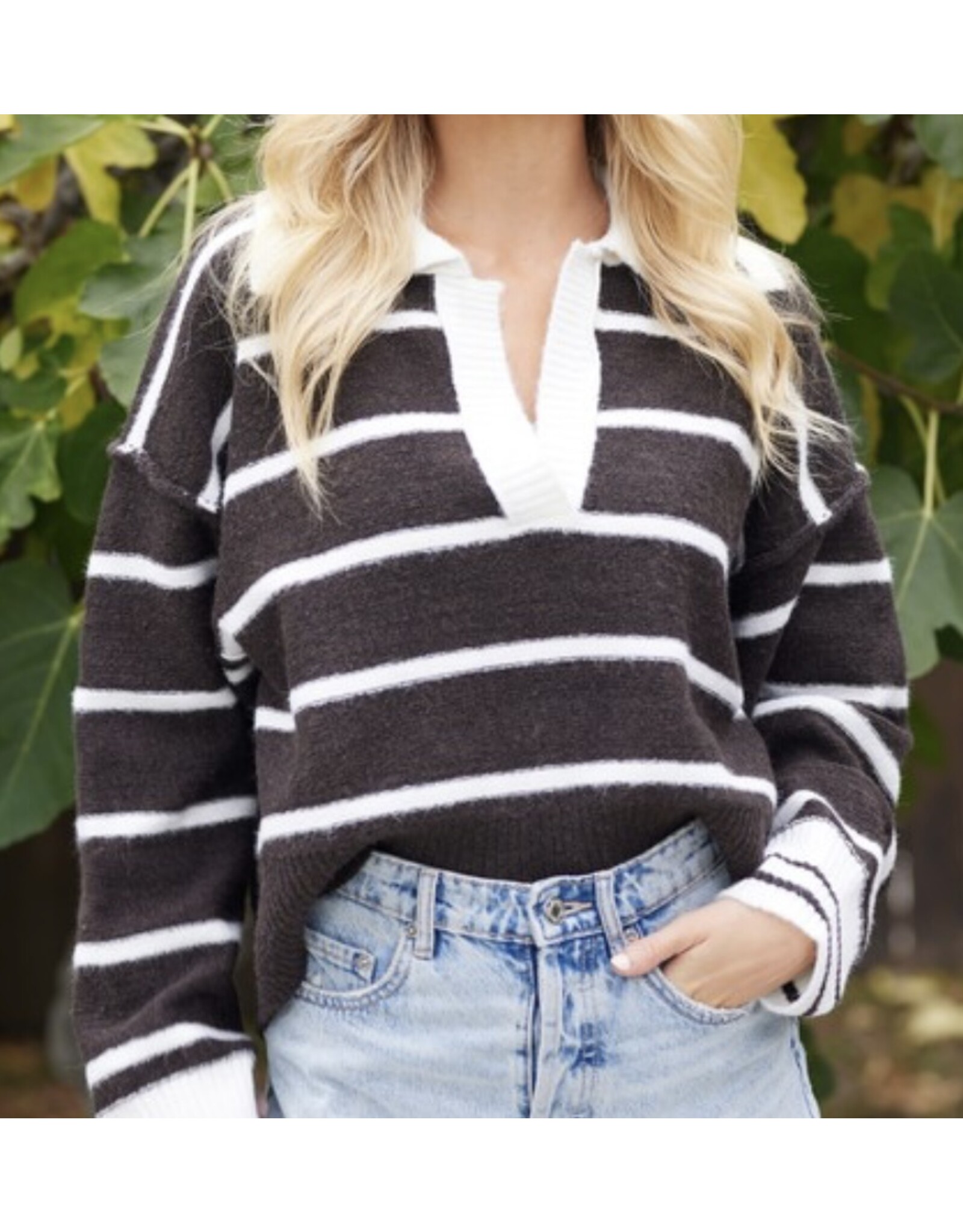 LATA Espresso stripe pullover