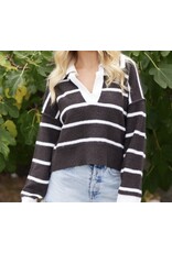 LATA Espresso stripe pullover