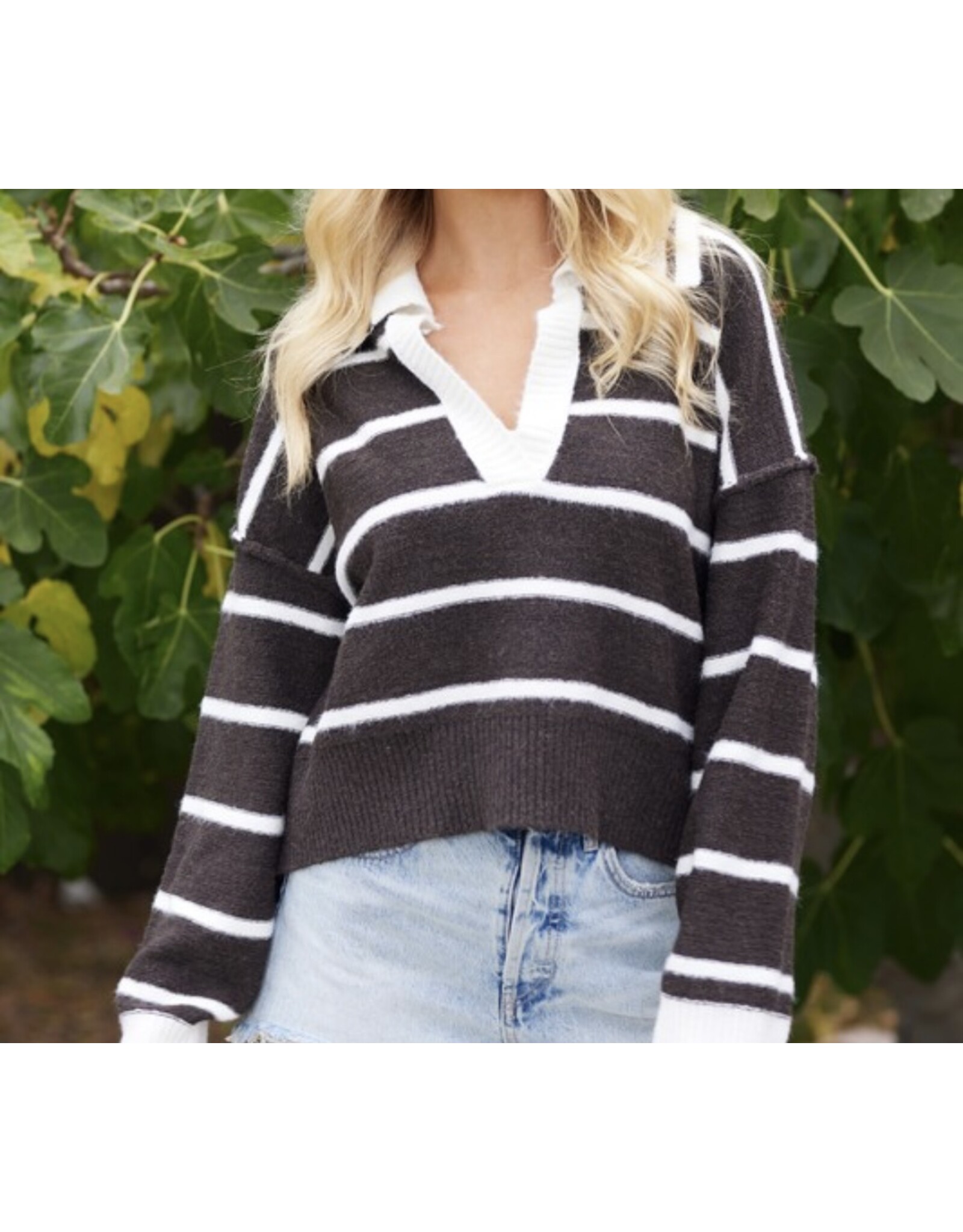 LATA Espresso stripe pullover