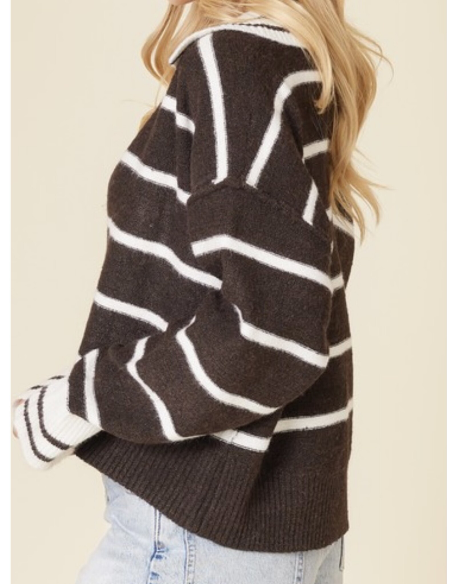 LATA Espresso stripe pullover