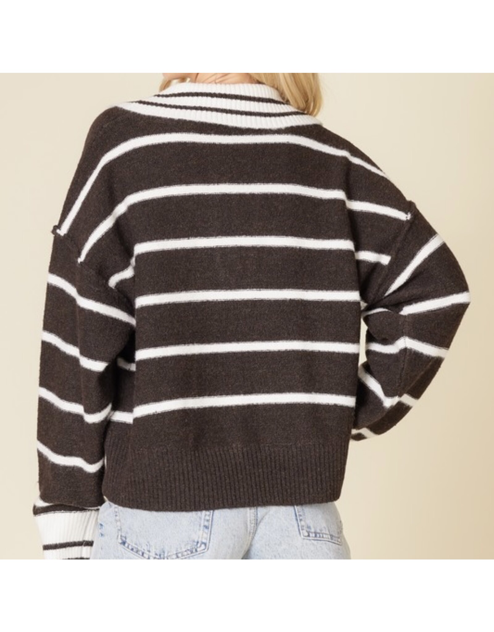 LATA Espresso stripe pullover