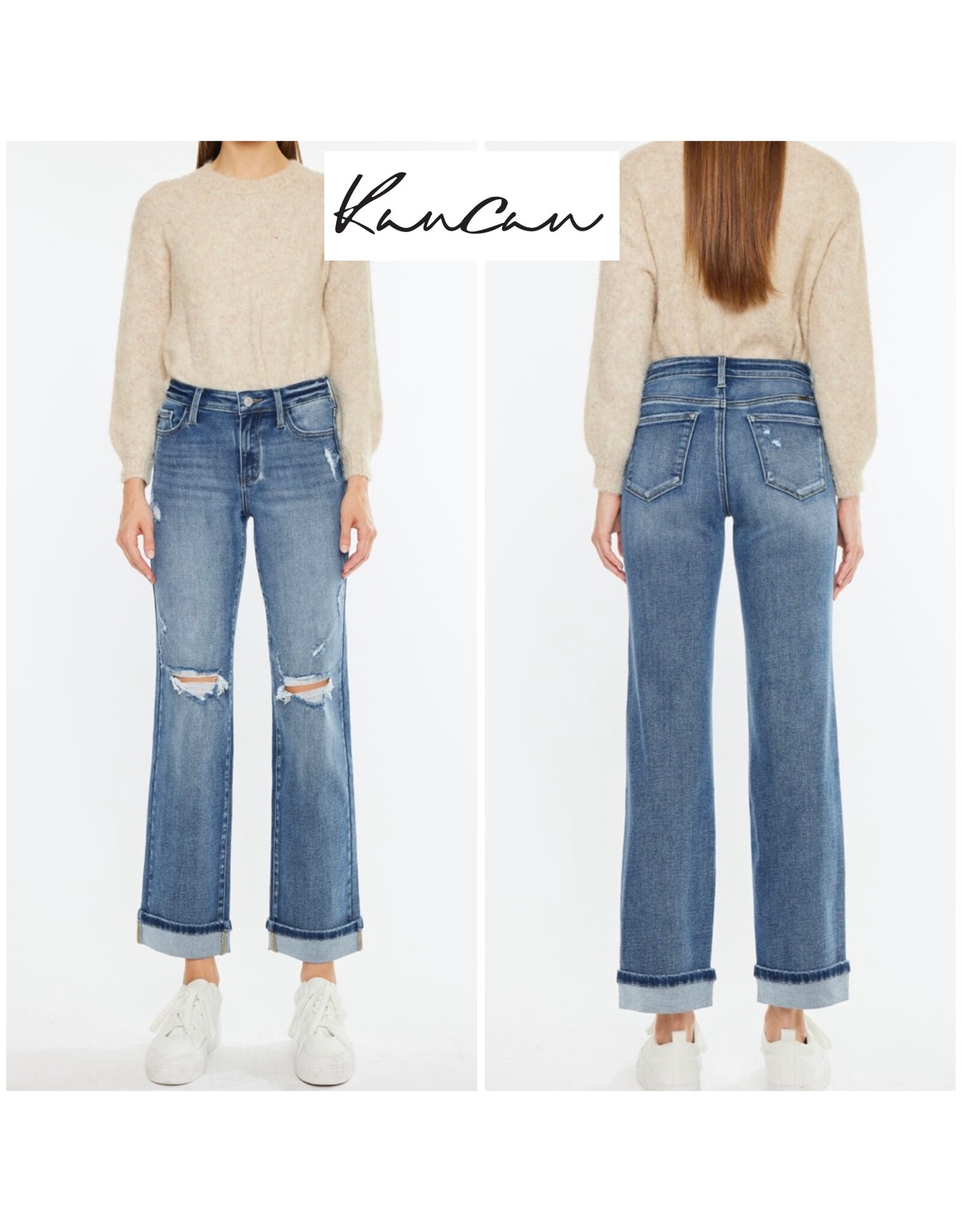 Kancan True Straight Jeans Mid Rise