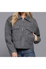 Boucle short waisted jacket
