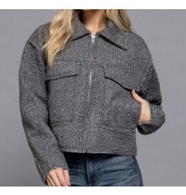 Boucle short waisted jacket