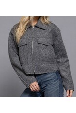 Boucle short waisted jacket