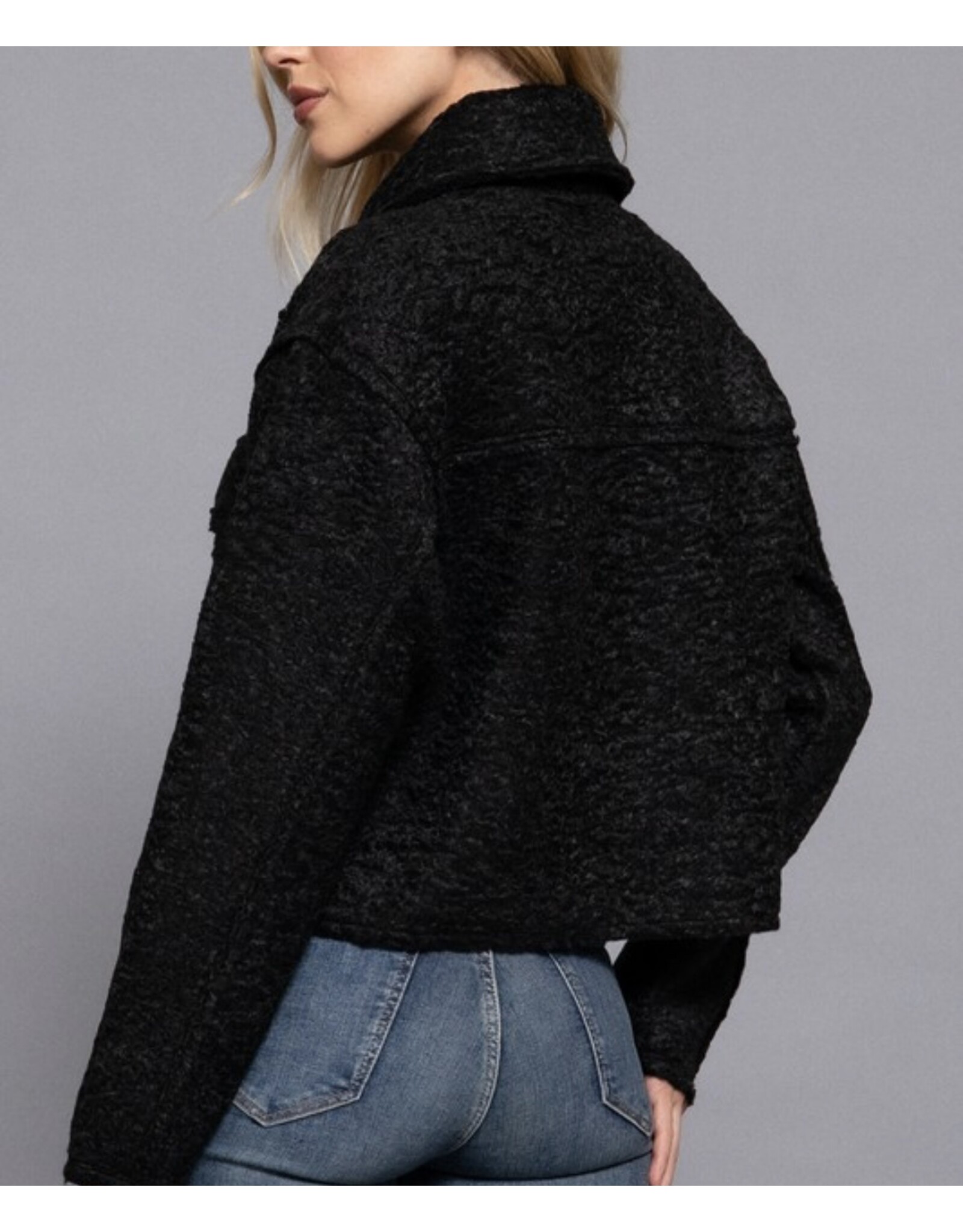 Boucle short waisted jacket