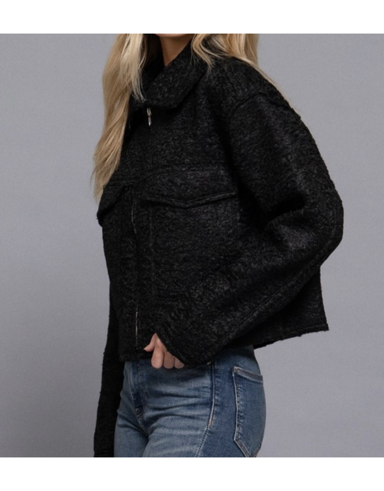 Boucle short waisted jacket