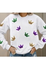LATA Mardi Gras crown sweatshirt LATA Mardi Gras crown sweatshirt