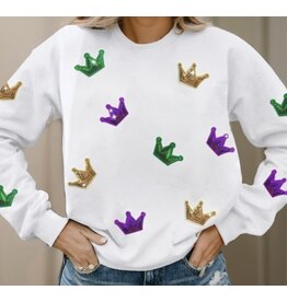 LATA Mardi Gras crown sweatshirt
