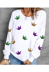 LATA Mardi Gras crown sweatshirt LATA Mardi Gras crown sweatshirt