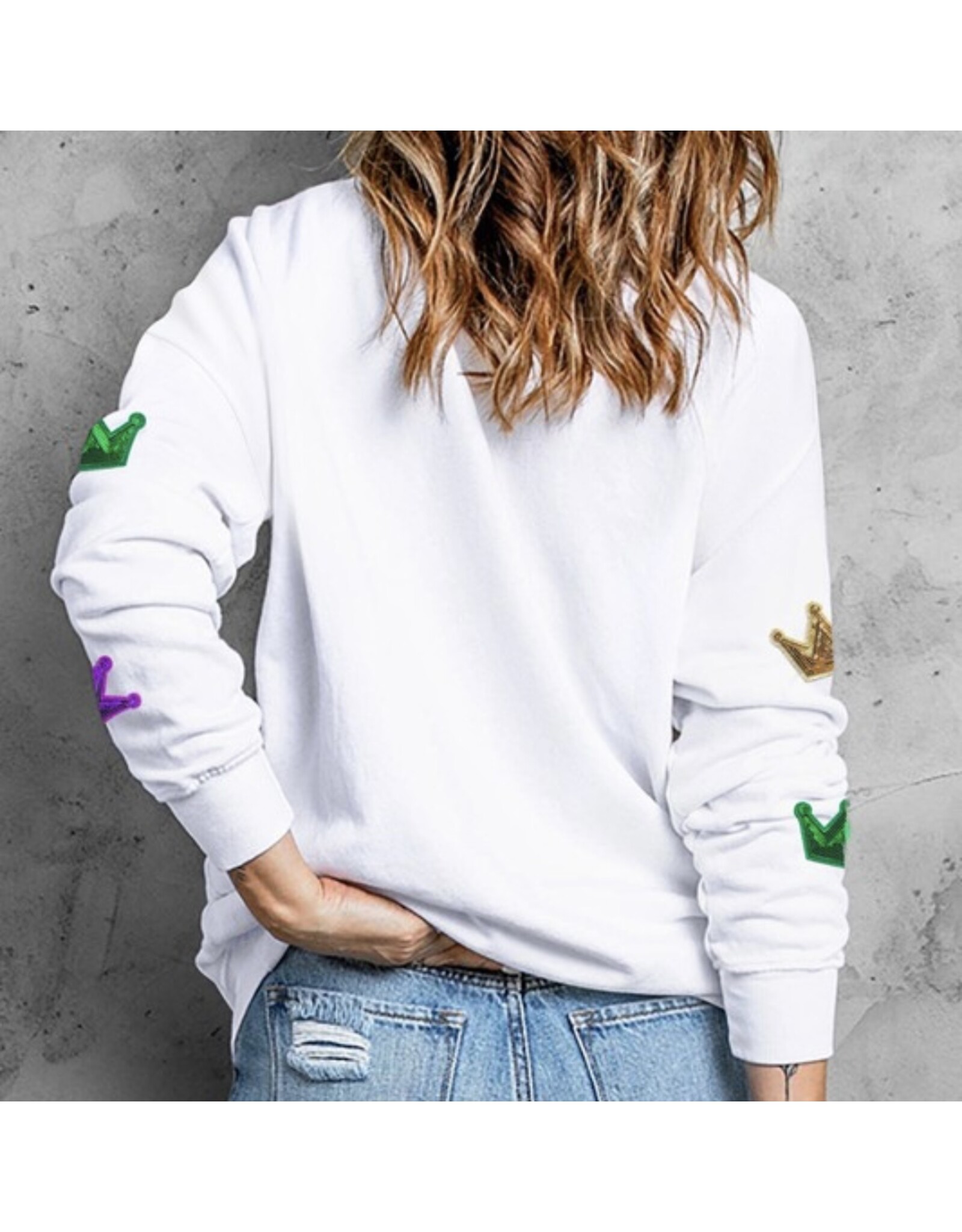 LATA Mardi Gras crown sweatshirt