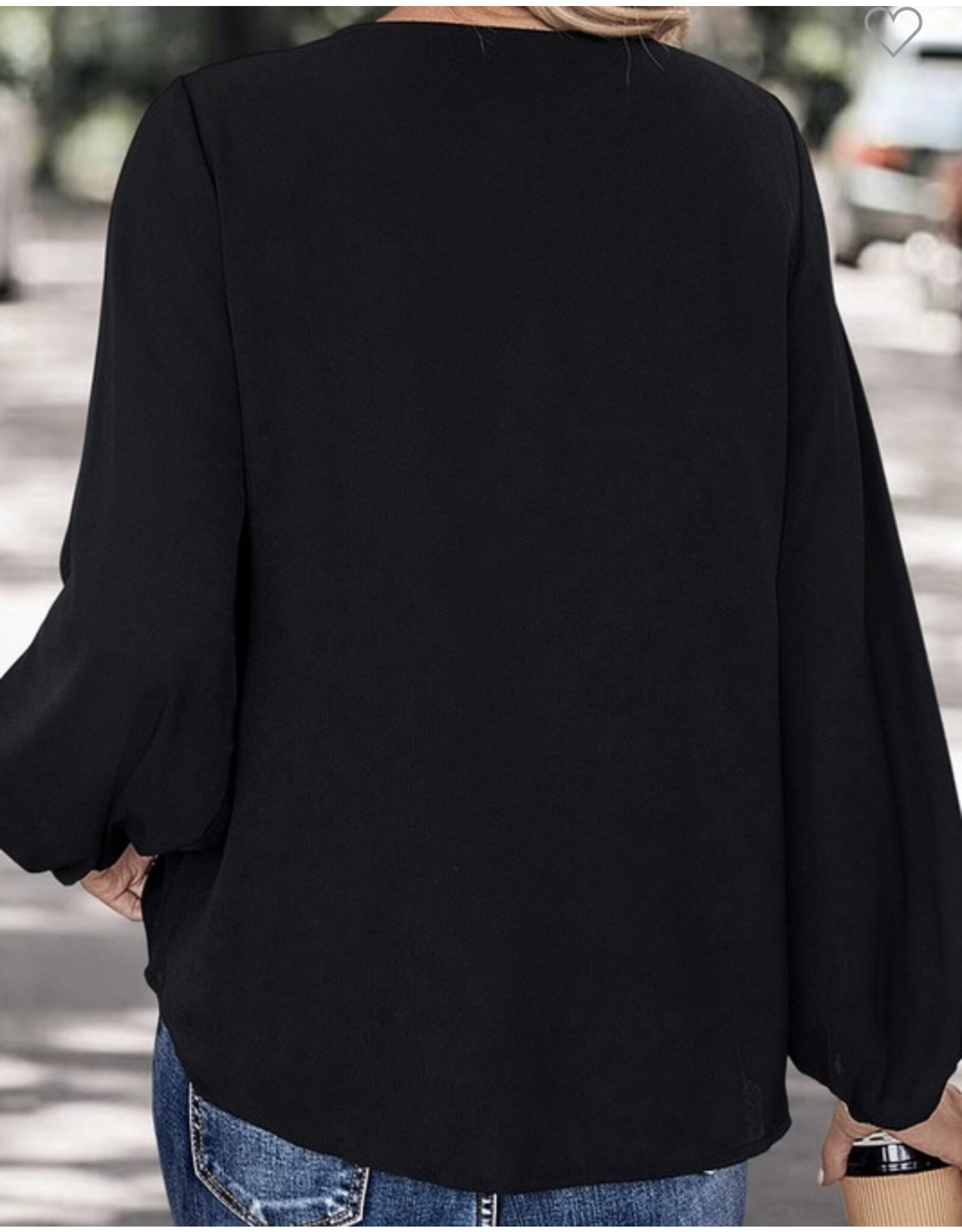 LATA Leopard patchwork v-neck blouse