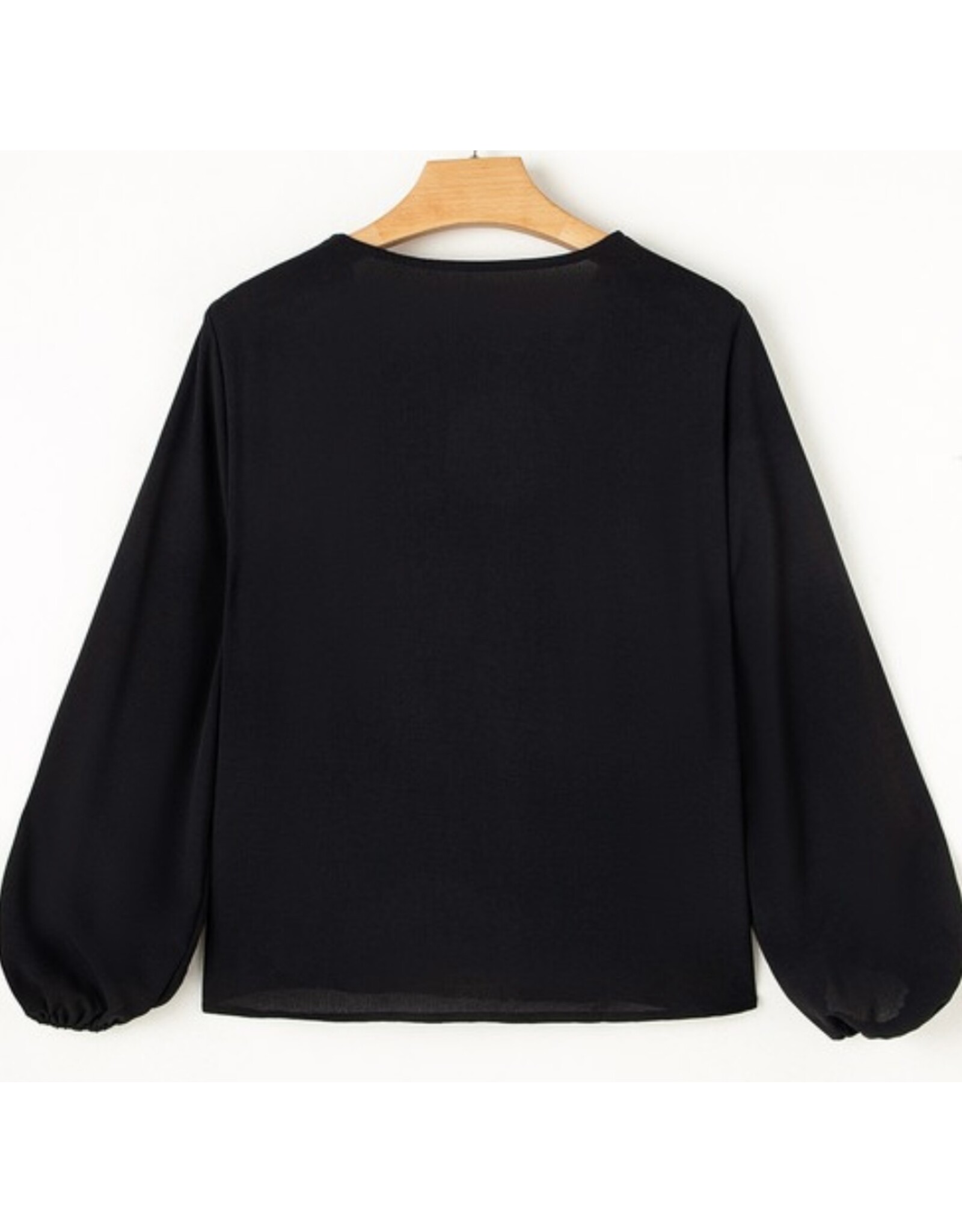 LATA Leopard patchwork v-neck blouse