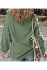 LATA Lucky rhinestone clover sweatshirt