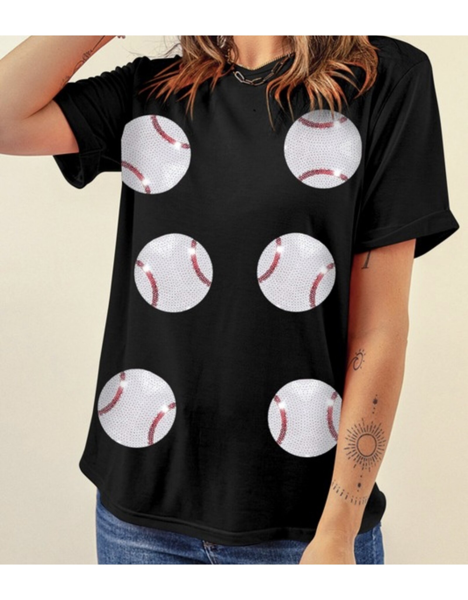 LATA Sequin baseball graphic tee