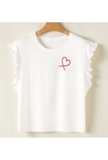 Heart print ruffle pj set