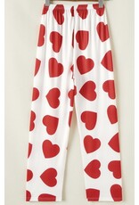 Heart print ruffle pj set