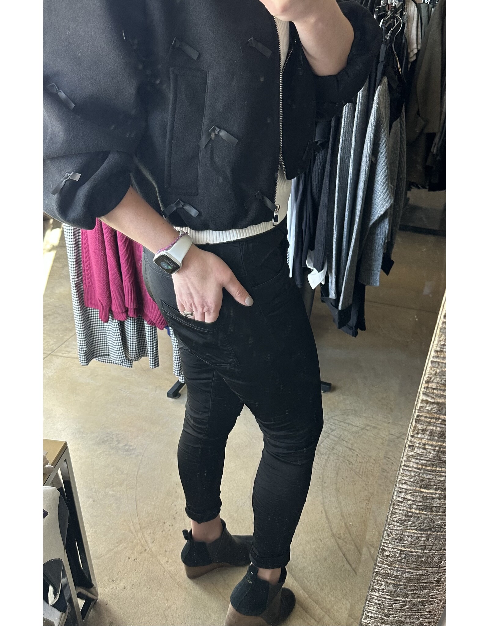 venti6 Venti 6 Satin Drawstring Crinkle Jogger