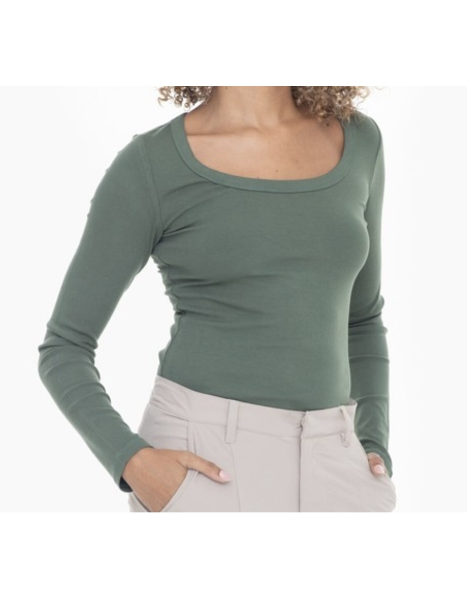 mono b slim fit scoop neck top