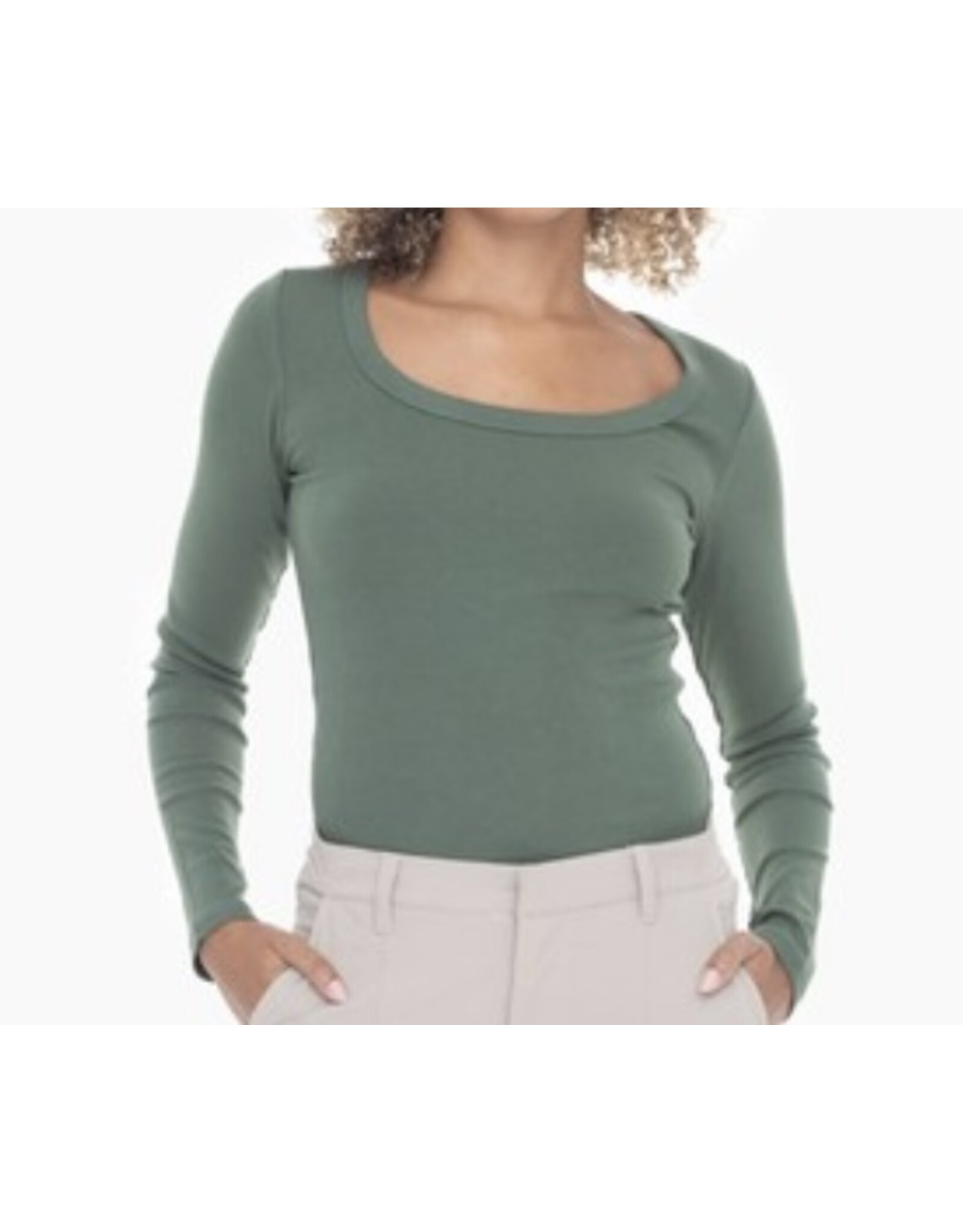 mono b slim fit scoop neck top