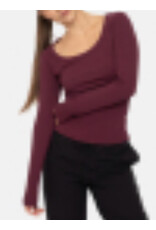 mono b slim fit scoop neck top