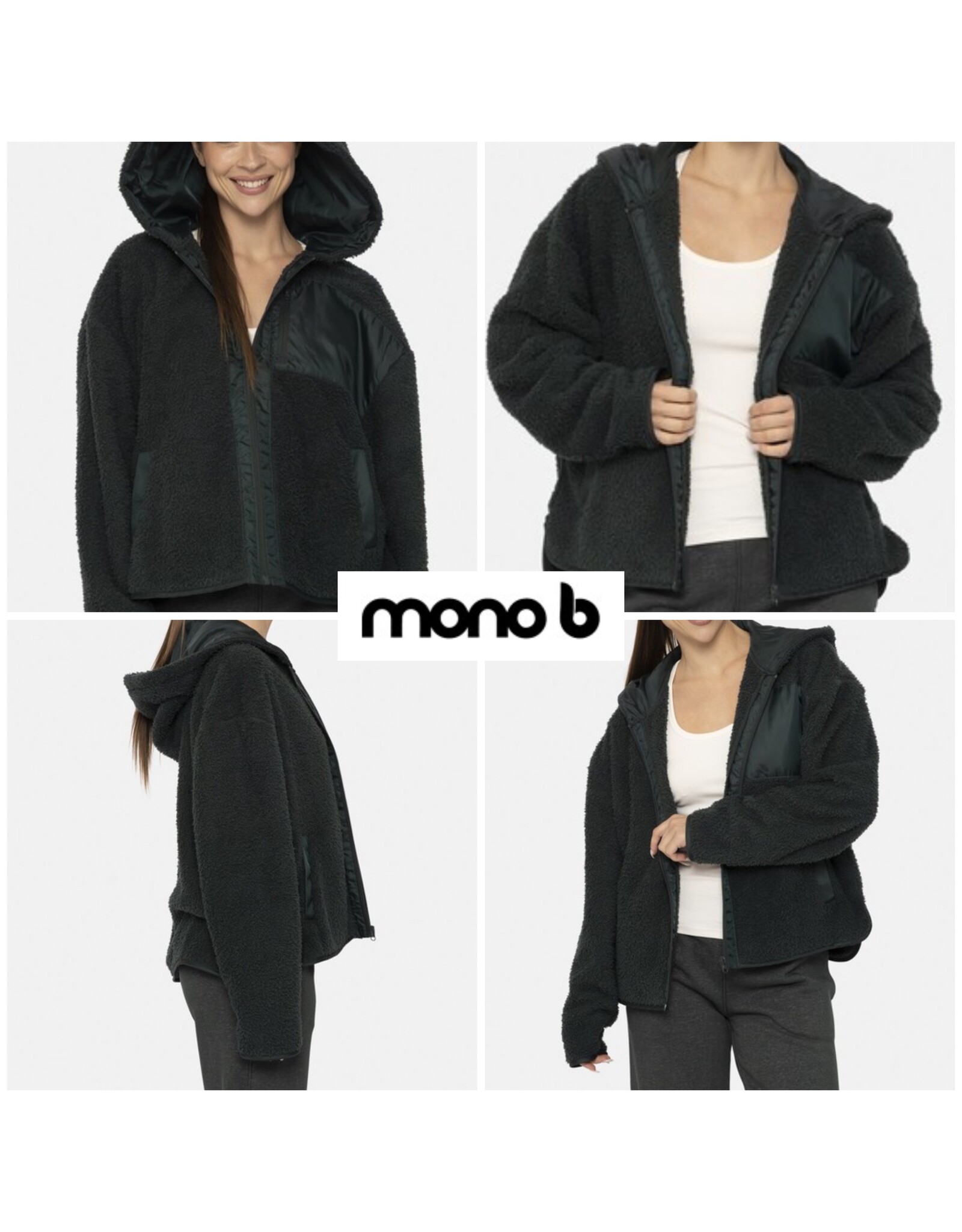 mono b Softest zip up sherpa hoodie