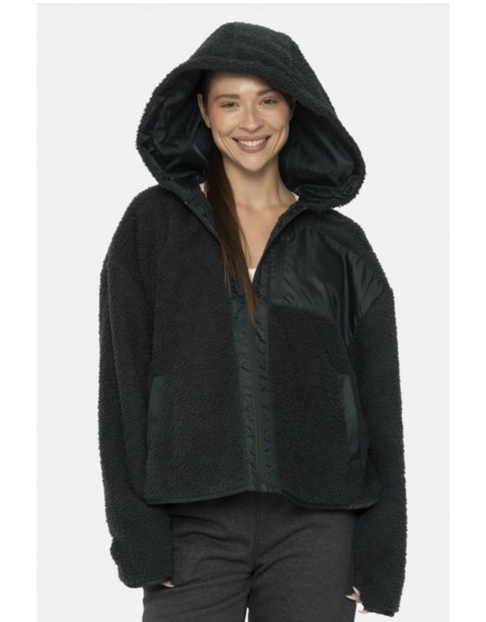 mono b Softest zip up sherpa hoodie
