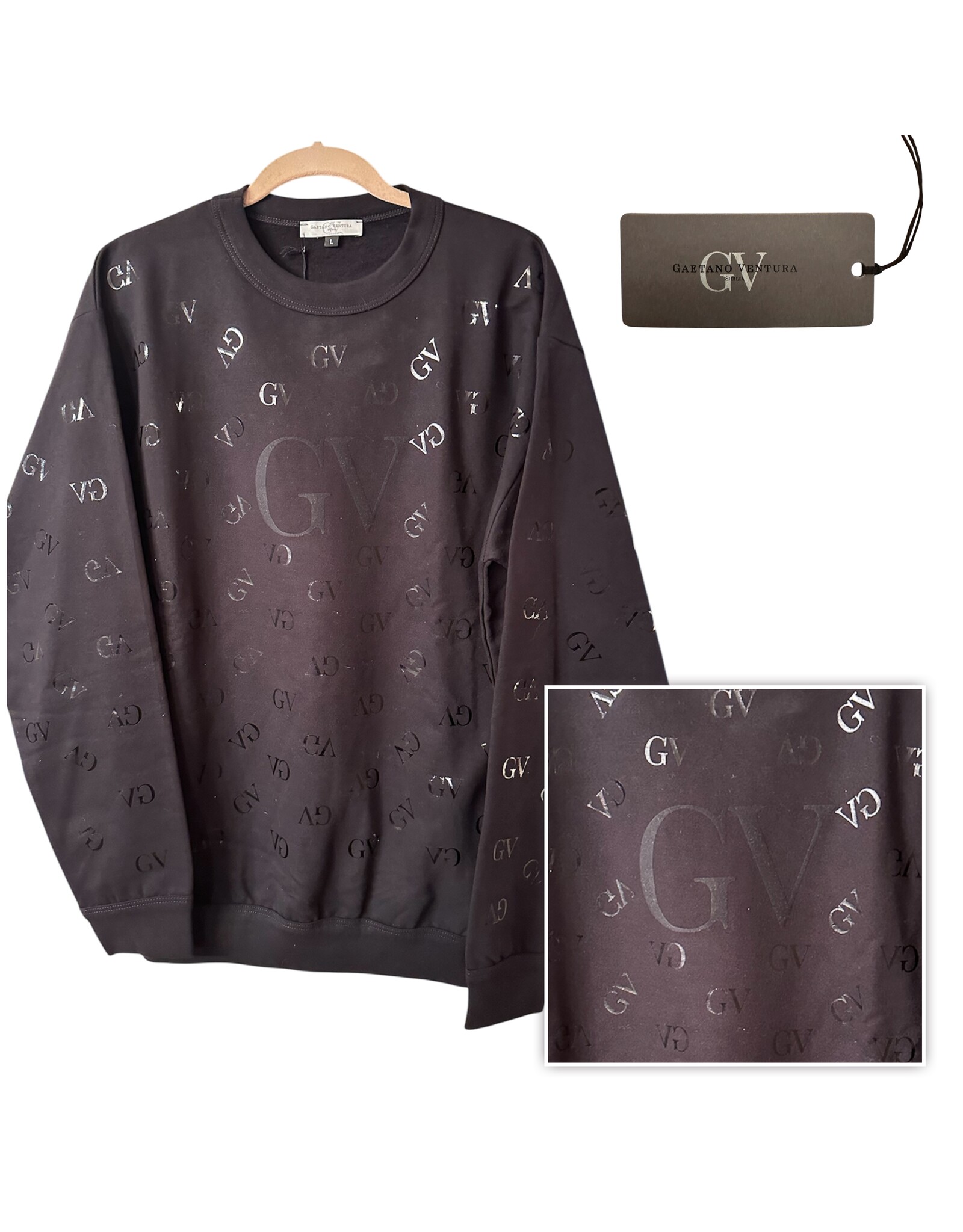 Gaetano Ventura GV black on black logo sweatshirt