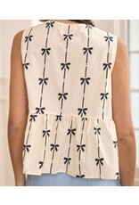 White Bow Tie Closure Vest