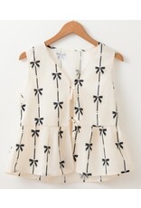 White Bow Tie Closure Vest