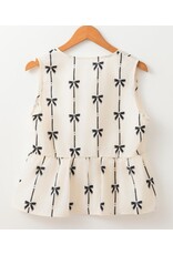 White Bow Tie Closure Vest