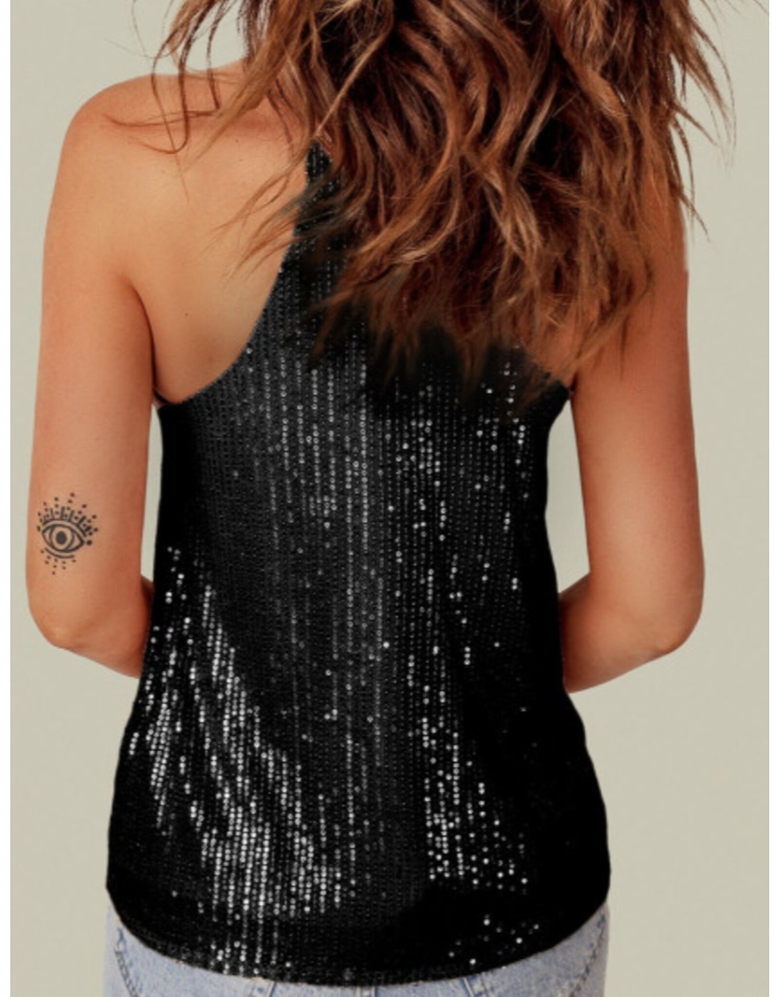 Black Sequin Racerback Tank