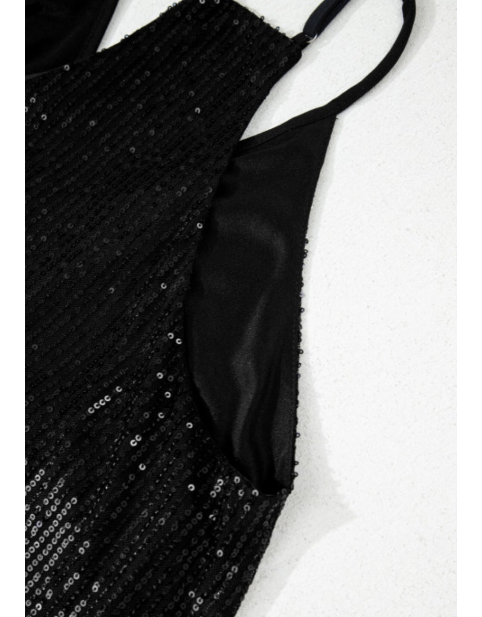 Black Sequin Racerback Tank