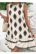 Geometric Sleeveless Hollowed Bowknot Mini Dress