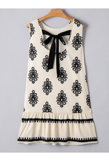 Geometric Sleeveless Hollowed Bowknot Mini Dress