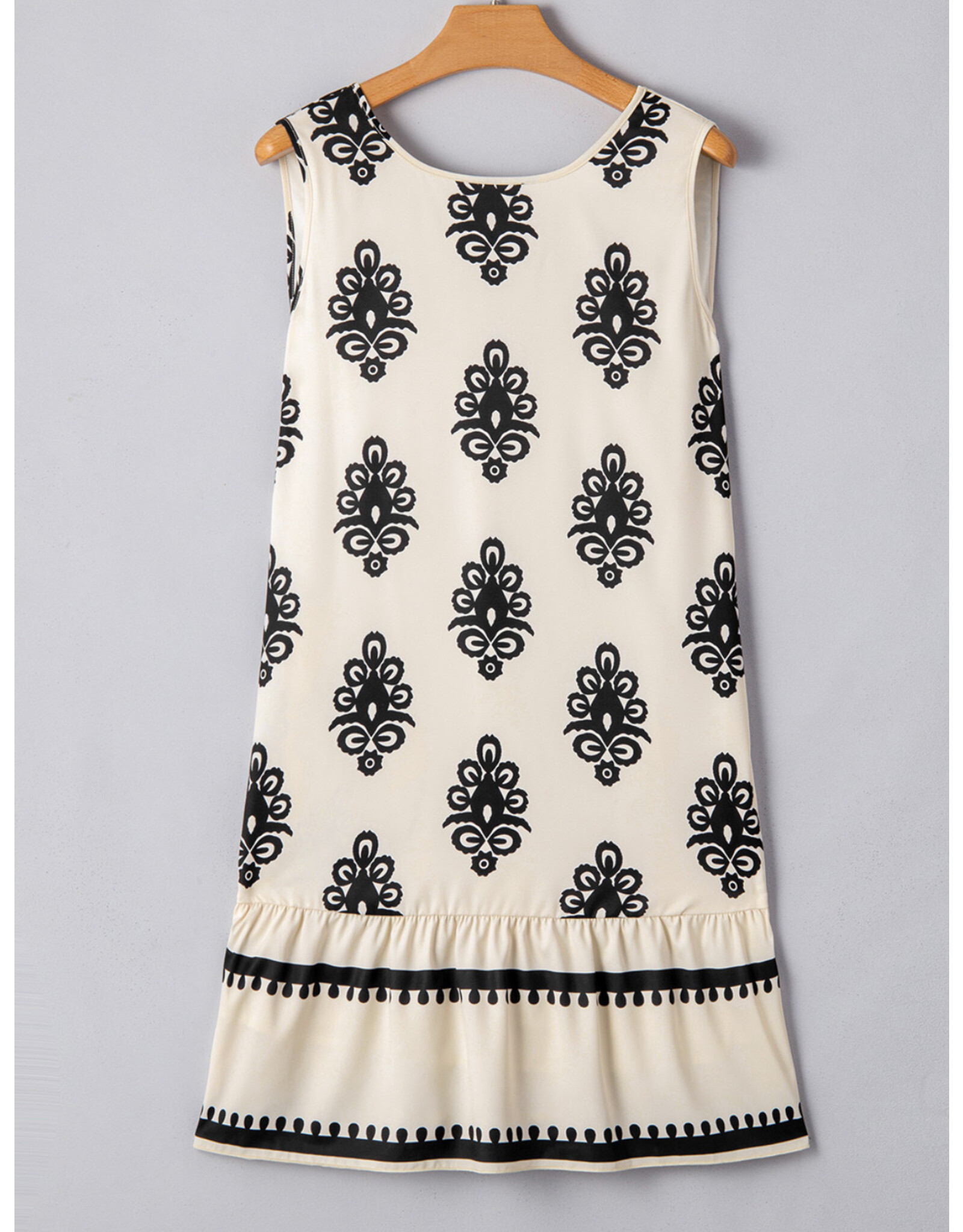 Geometric Sleeveless Hollowed Bowknot Mini Dress