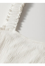 White Crinkly Strap Peplum Babydoll Tank Top