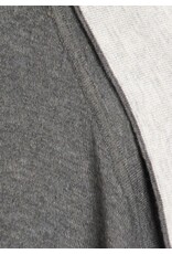 Thigh length two tone open cardigan