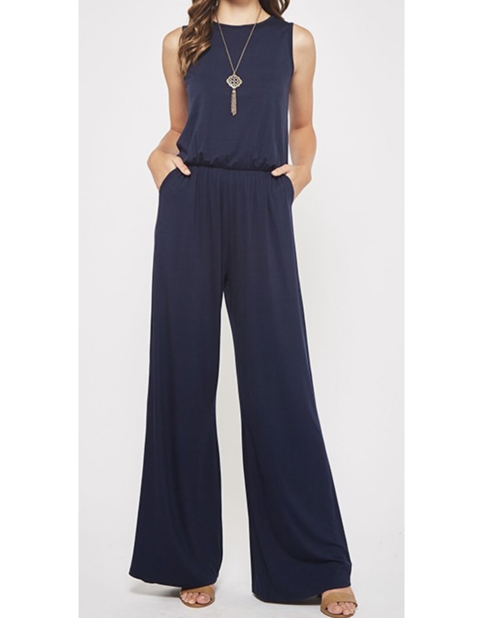 Solid Navy Jumpsuit
