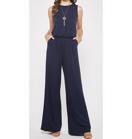 Solid Navy Jumpsuit