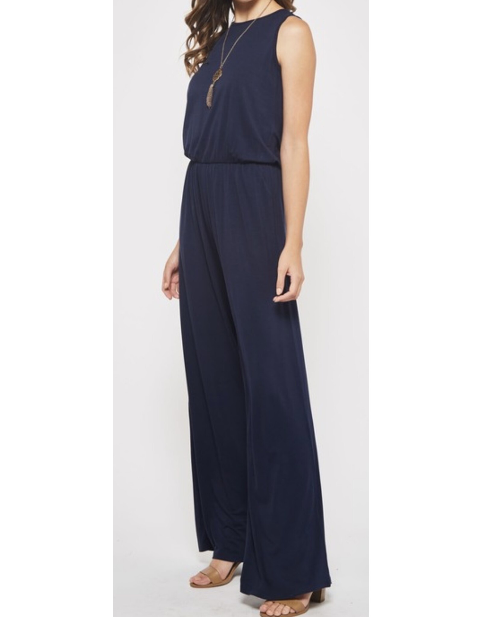 Solid Navy Jumpsuit